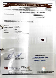 4.60/CT Natural Old Burma Ruby with IIGJ Govt. Lab Certificate-215859